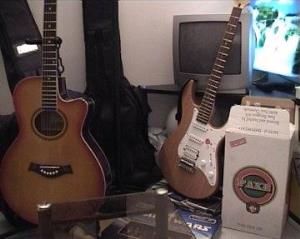 Une partie de mes guitares à Annecy